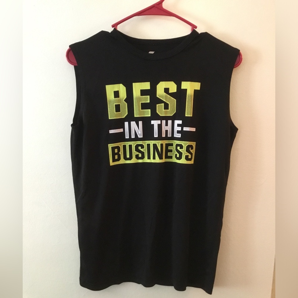 Sleeveless 'Best in the Business' Graphic Tank - Black